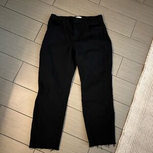 Black straight leg jeans